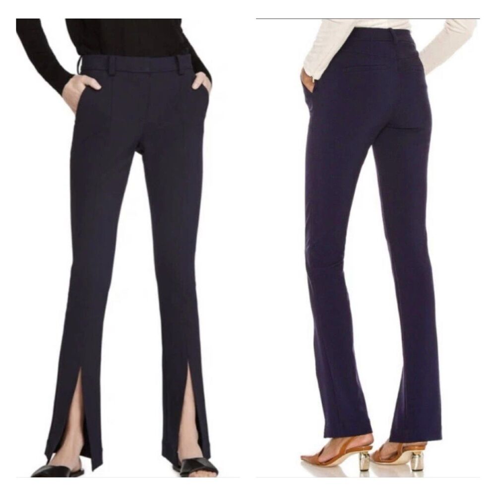 A.L.C. Carson Navy Trouser Pants Seam Detail Split Leg Work Career, Sz 4